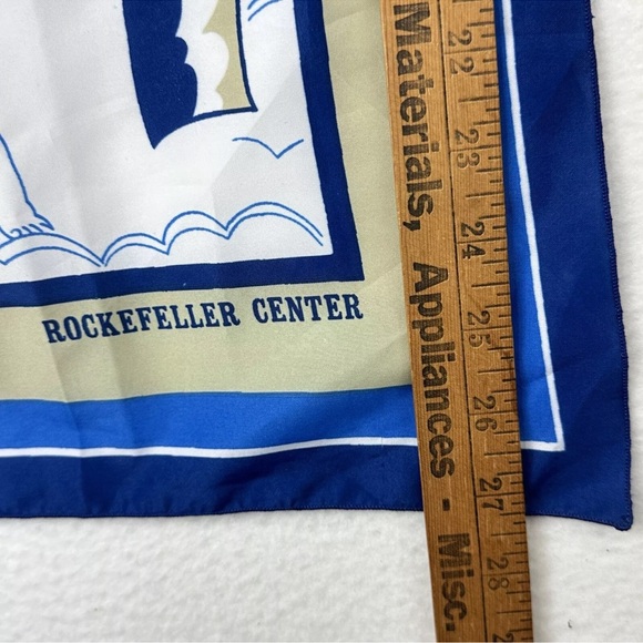 New York Rockefeller Center Square Scarf Iconic Statues Art Deco Prometheus Rare - Picture 11 of 12